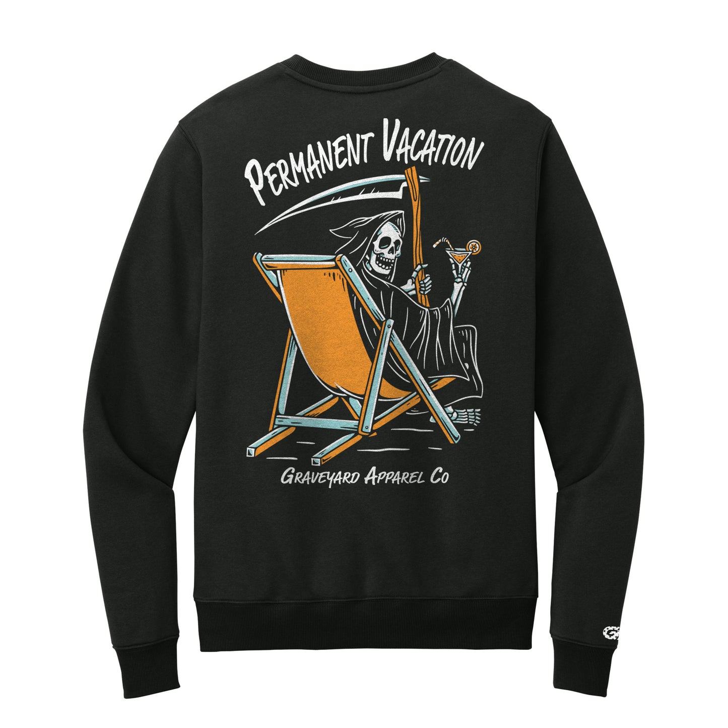 Vacation Sweater by Graveyard Apparel, mid-weight fleece with exclusive streetwear graphics for laid-back vibes